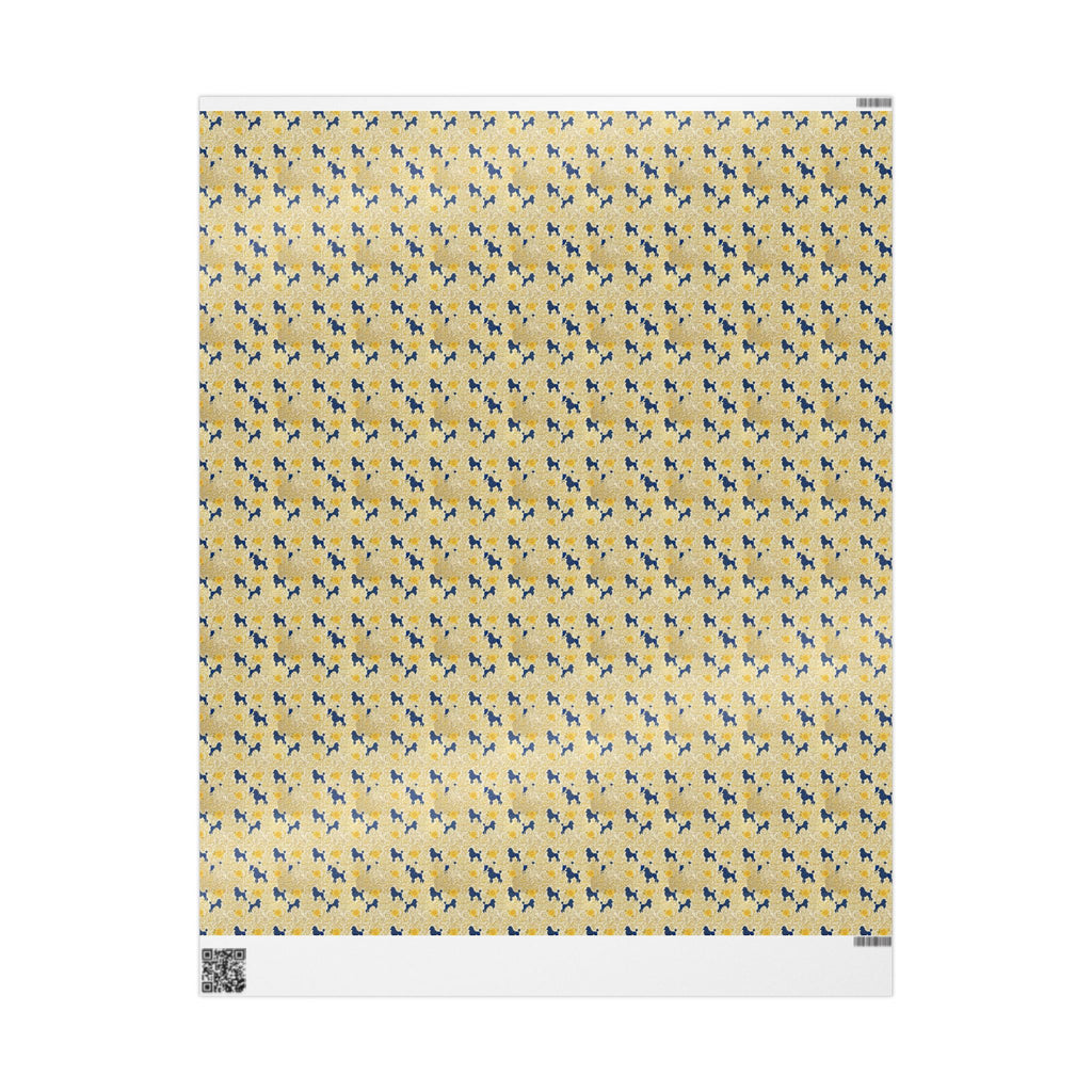 Cobalt Filigree & Poodle Garden — African American Gift Wrap by Family Wrap Co.