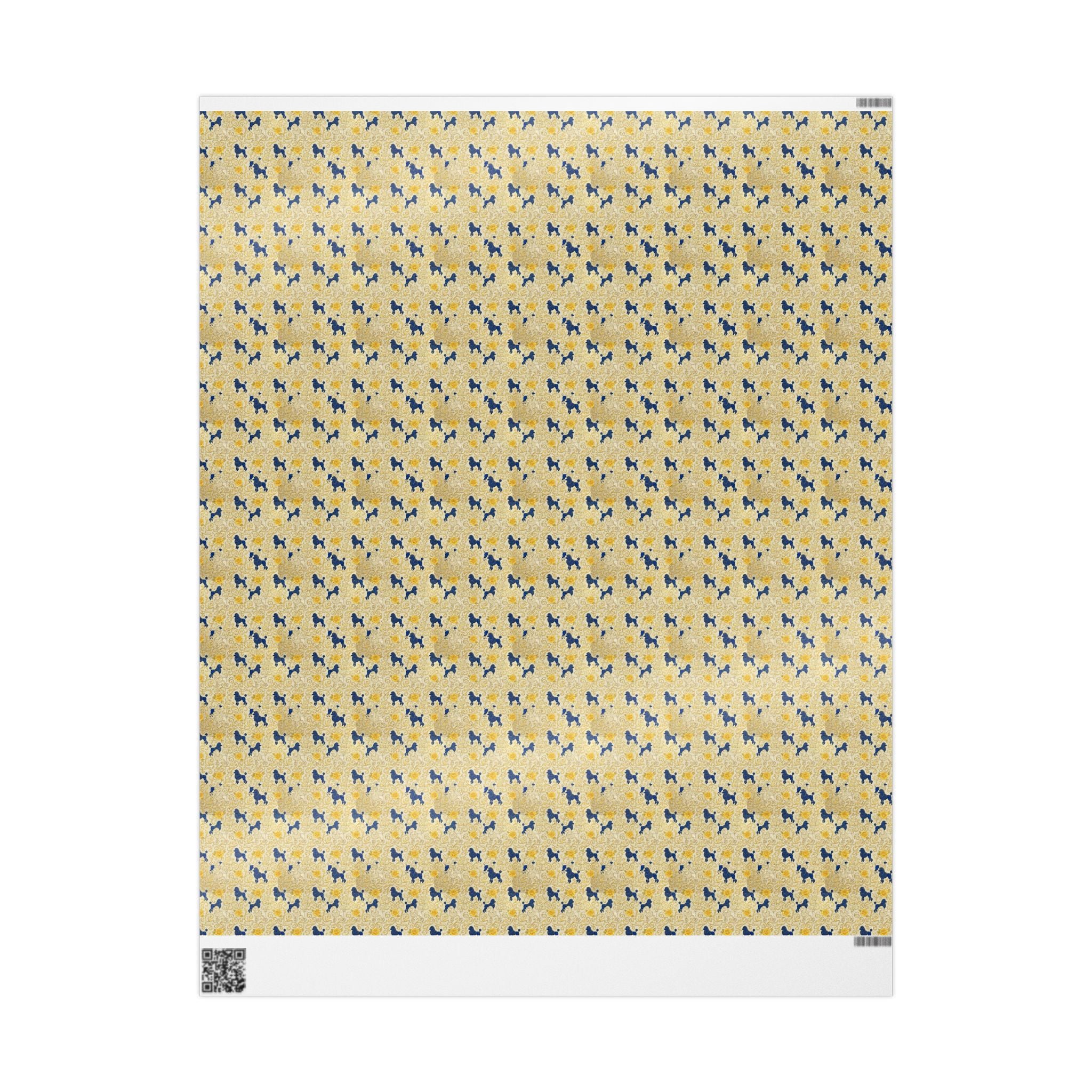 Cobalt Filigree & Poodle Garden — African American Gift Wrap by Family Wrap Co.