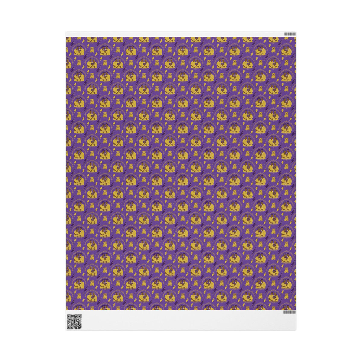 Royal Purple & Old Gold Family Heritage Pattern — African American Gift Wrap by Family Wrap Co.
