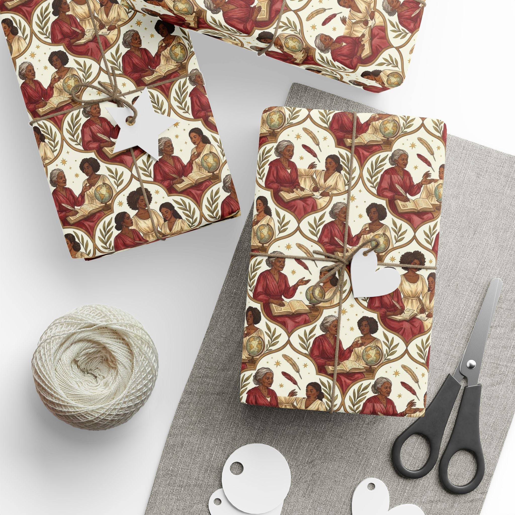 Crimson Cream Mentorship Circle Wrapping Paper — Family Wrap Co.