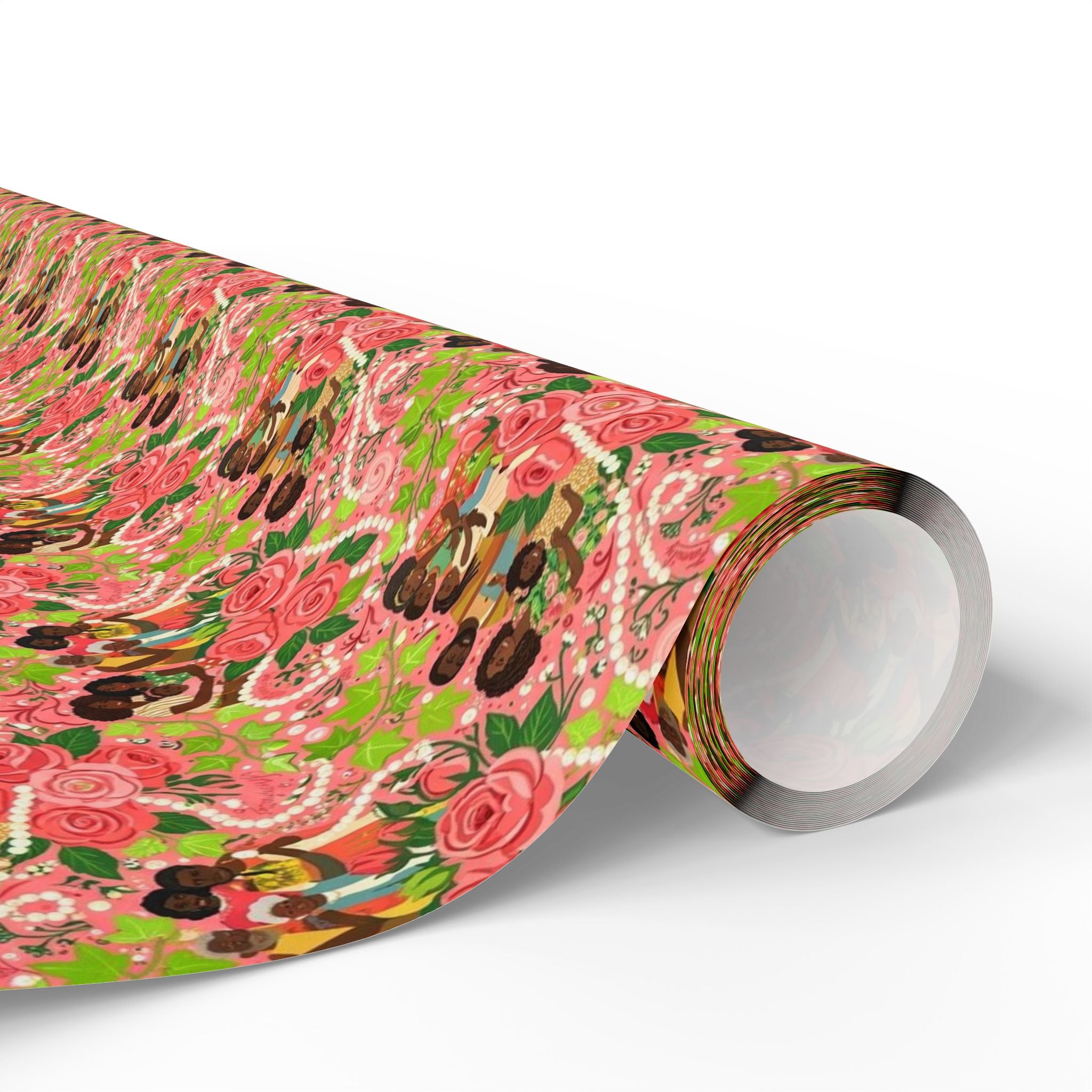 Pink & Green Family Celebration Wrap — African American Gift Wrap by Family Wrap Co.