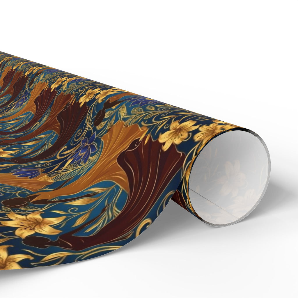Blue Gold Botanical Luxe Wrapping Paper — Family Wrap Co.