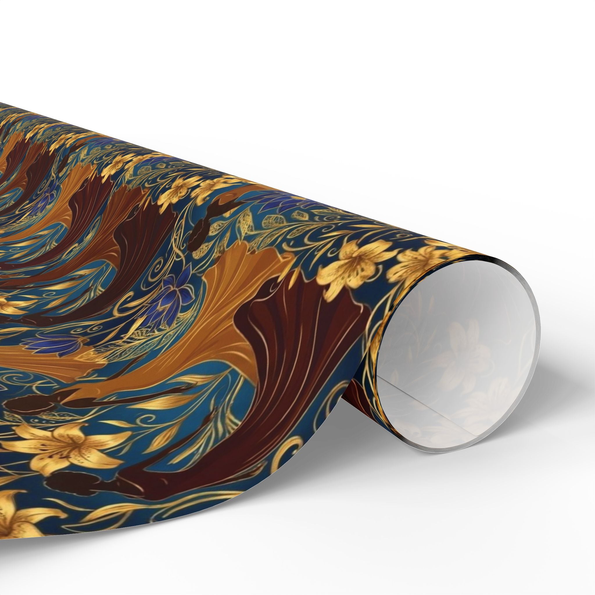 Blue Gold Botanical Luxe Wrapping Paper — Family Wrap Co.