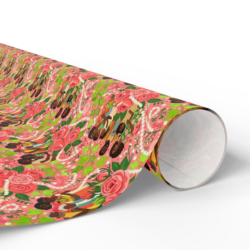 Pink & Green Family Celebration Wrap — African American Gift Wrap by Family Wrap Co.