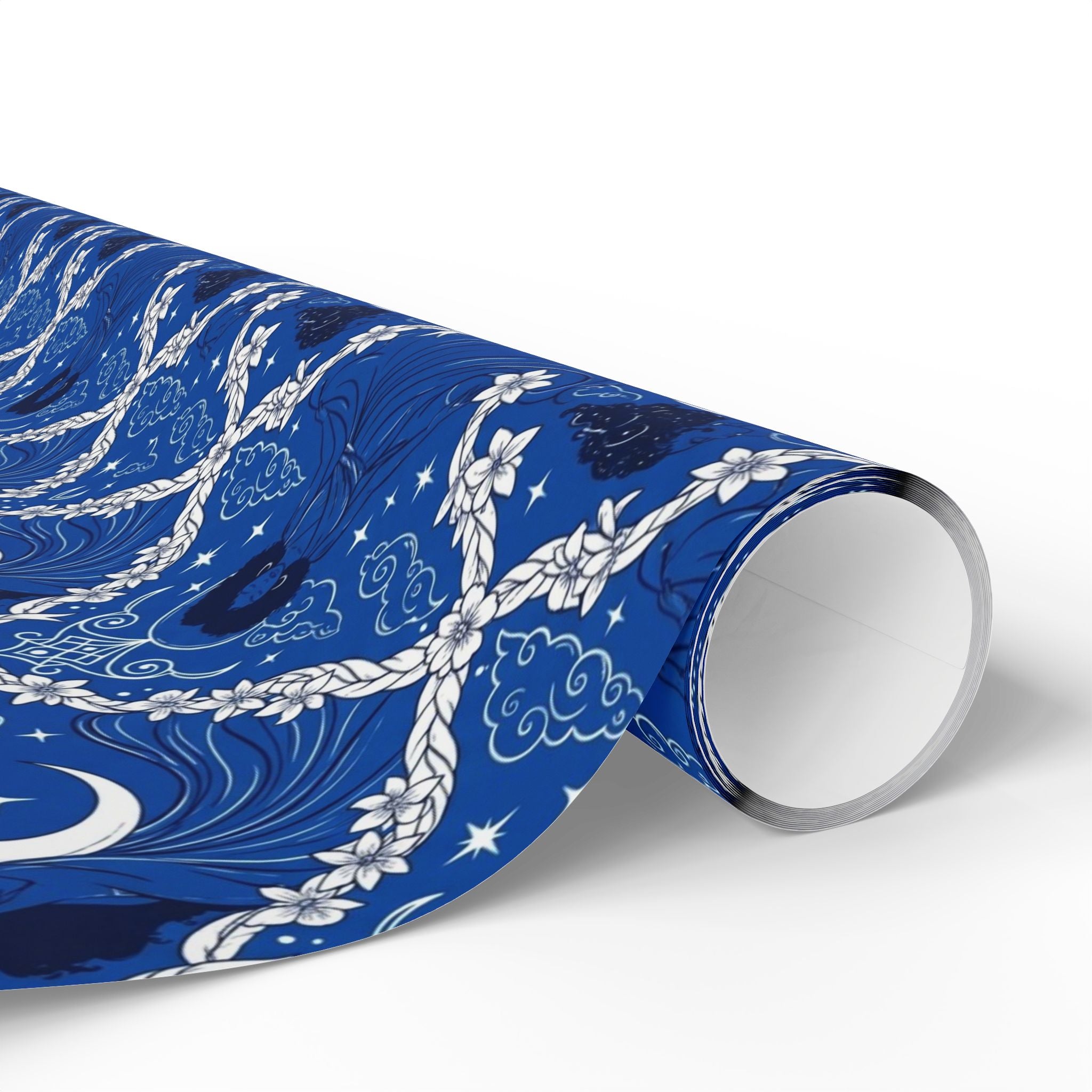 Royal Blue & White Celestial Sisters Gift Wrap — Family Wrap Co.