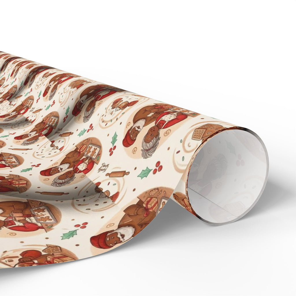 Mr. and Mrs. Claus Sweet Treats Pattern — African American Gift Wrap by Family Wrap Co.