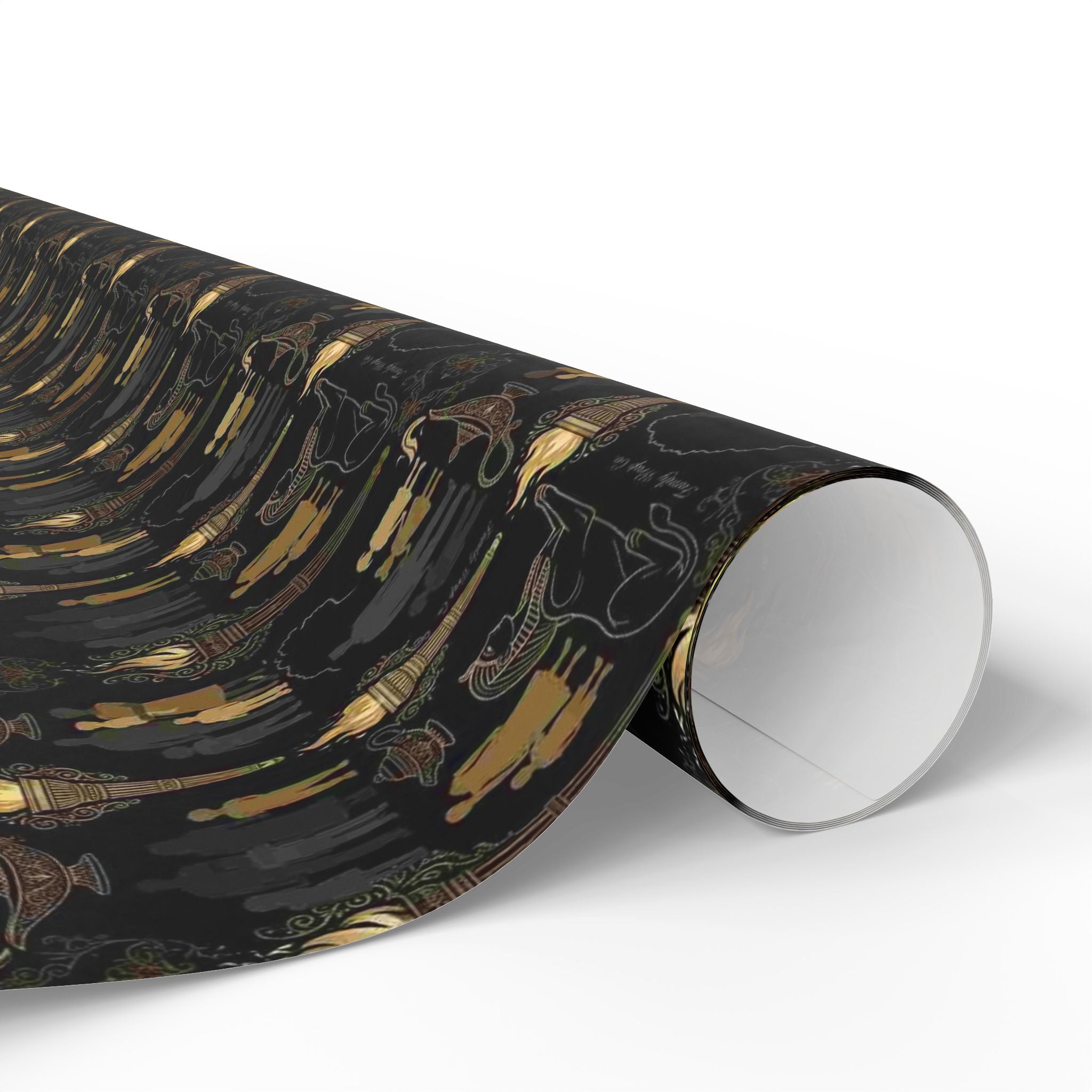 Onyx Sphinx & Gold Wrapping Paper — Family Wrap Co.