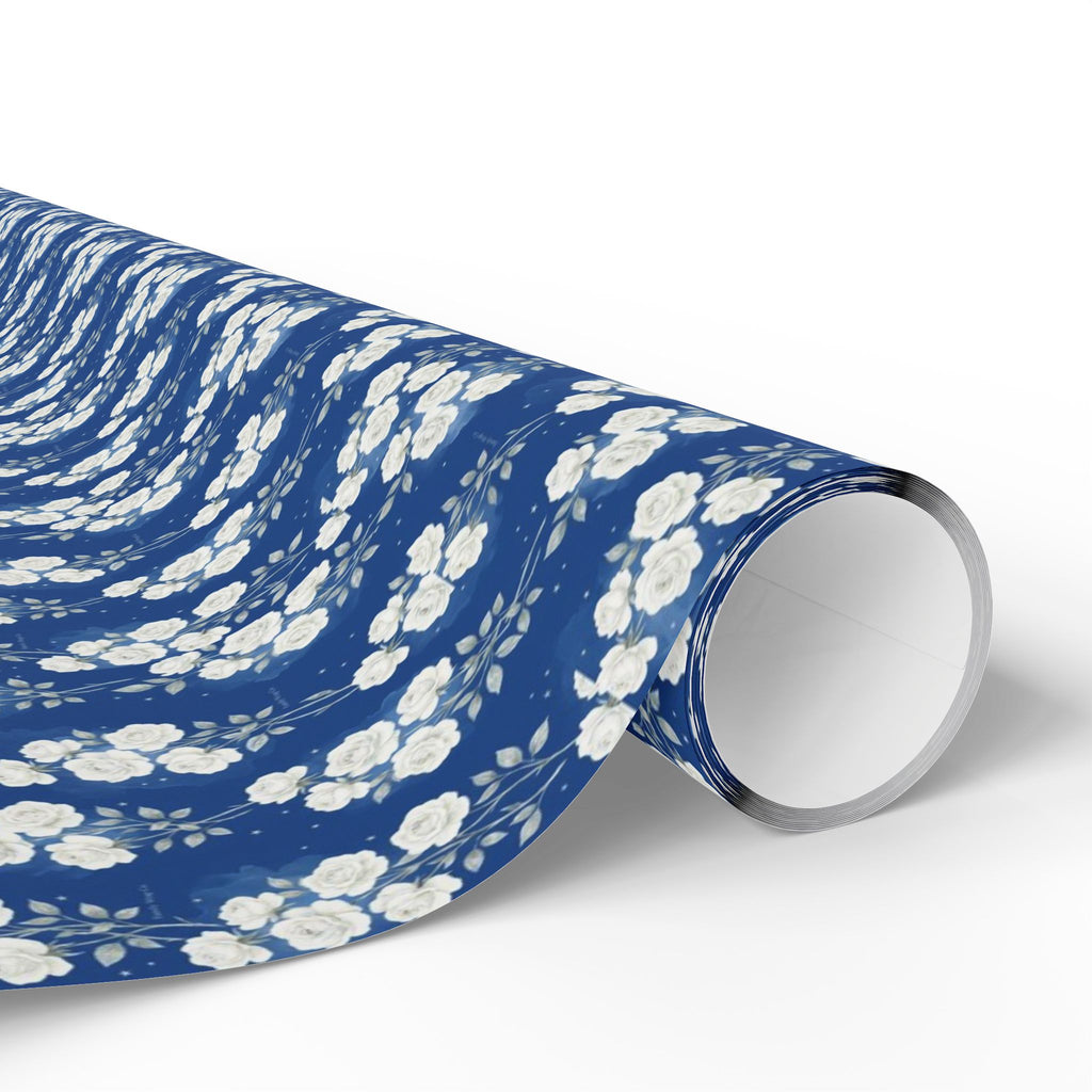 White Rose Cascade Pattern — African American Gift Wrap by Family Wrap Co.
