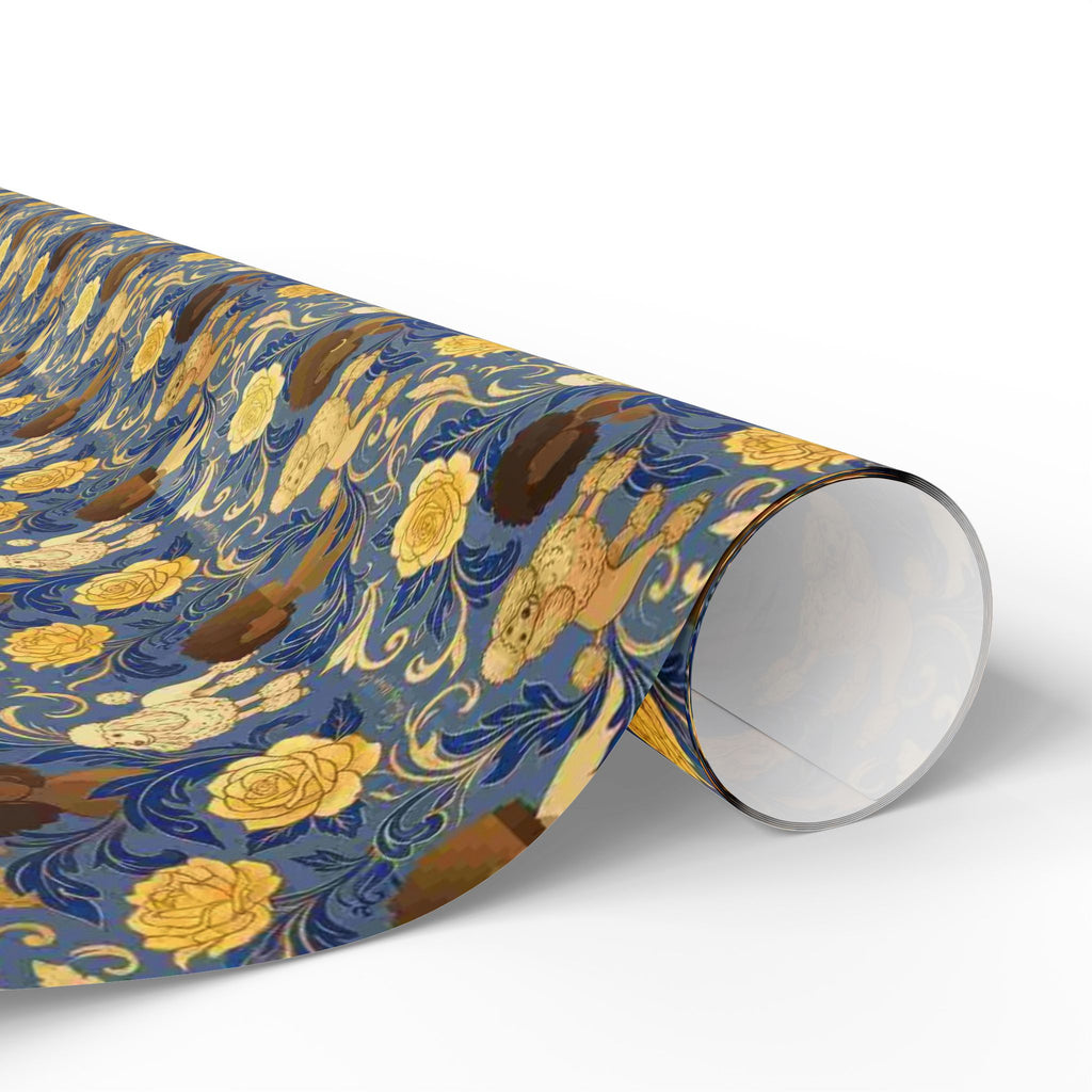 Sapphire Crown & Golden Bloom Wrapping Paper — Family Wrap Co.