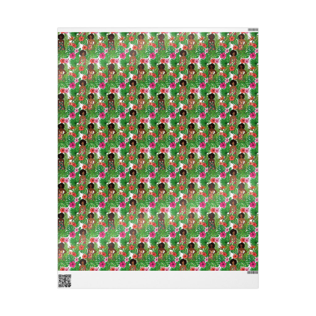 Pink & Green Botanical Garden Wrapping Paper — Family Wrap Co.