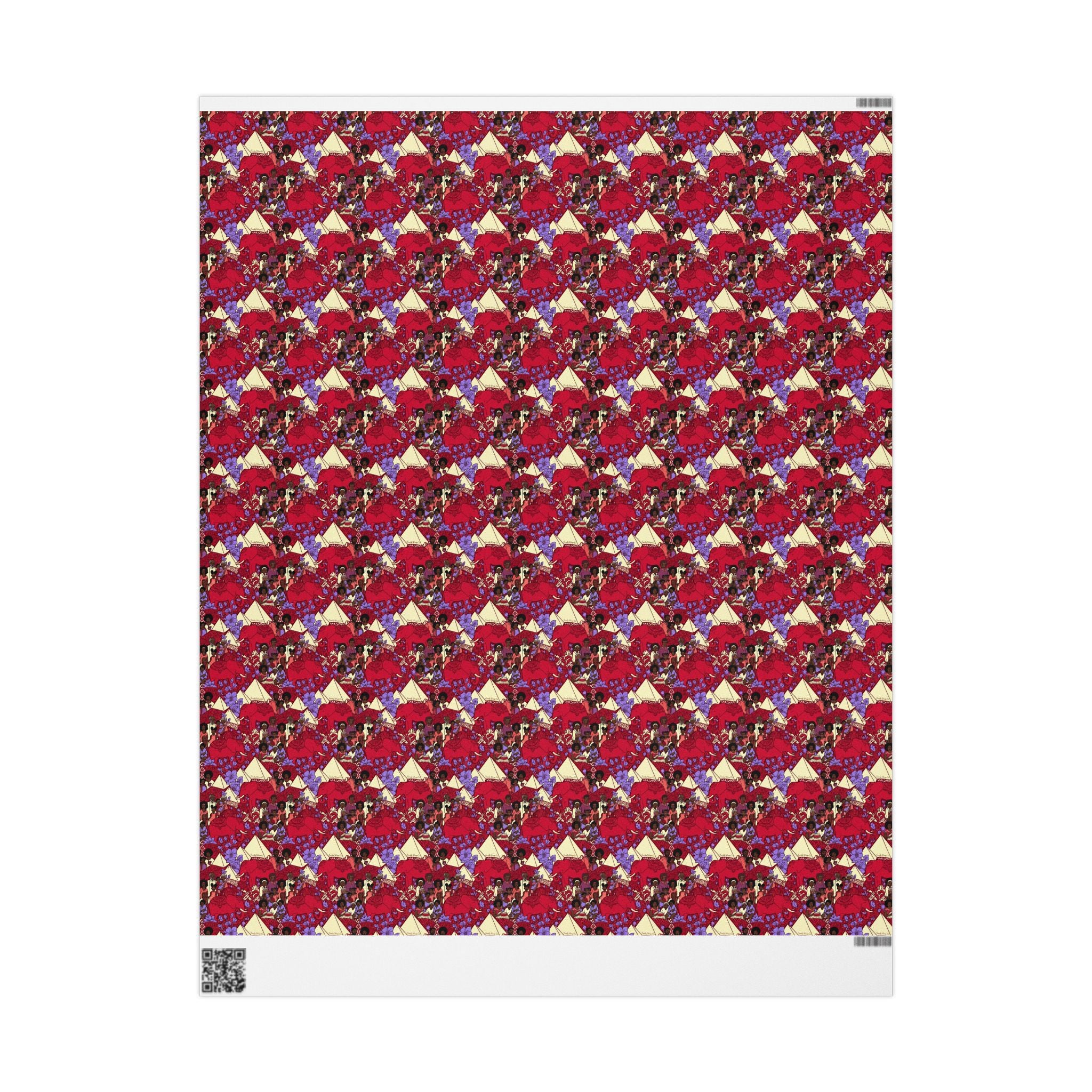 Crimson & Cream Heritage Family Wrap — African American Gift Wrap by Family Wrap Co.