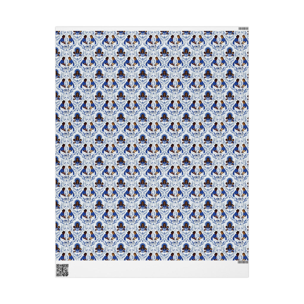Royal Blue & White Luxury Wrapping Paper — Family Wrap Co.