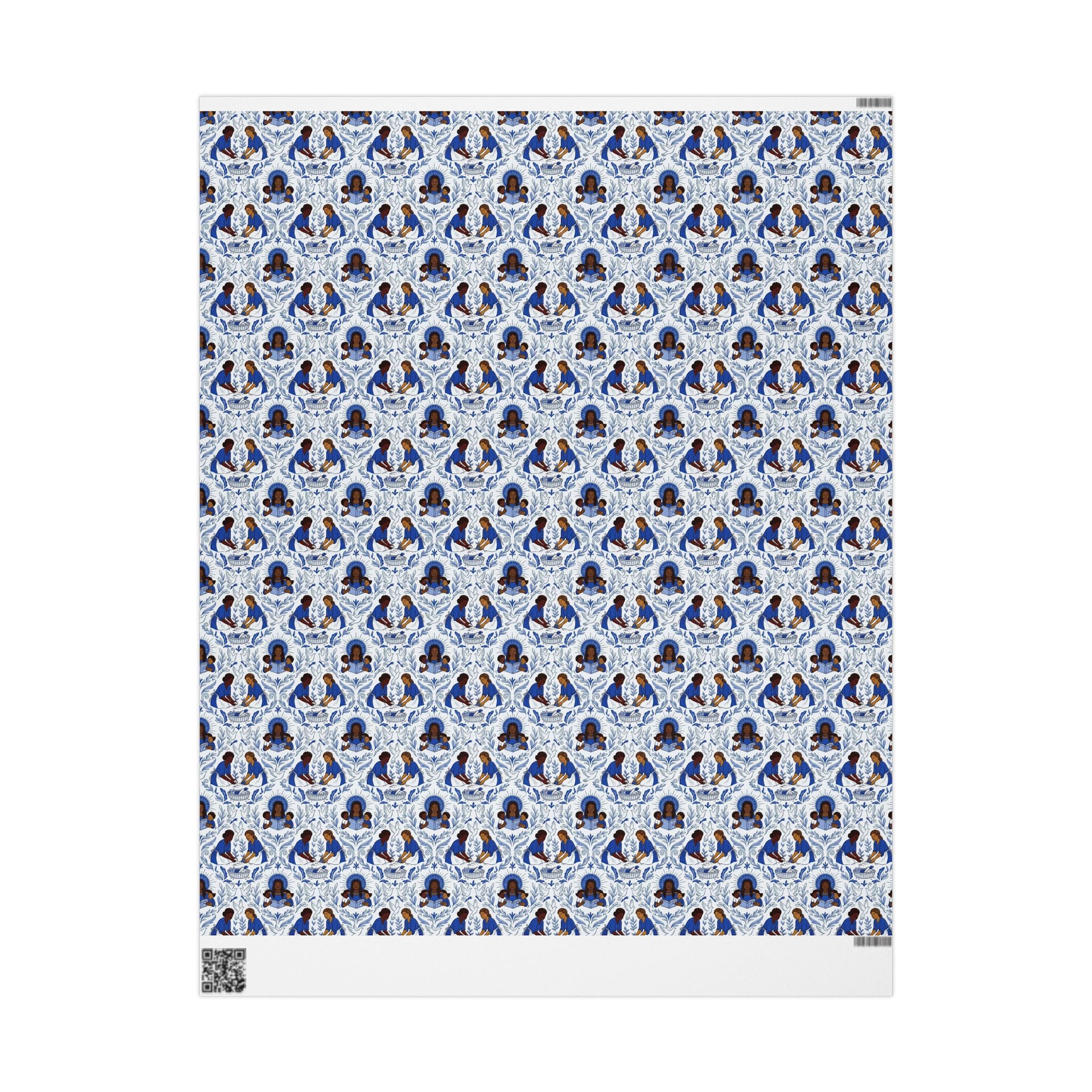 Royal Blue & White Luxury Wrapping Paper — Family Wrap Co.