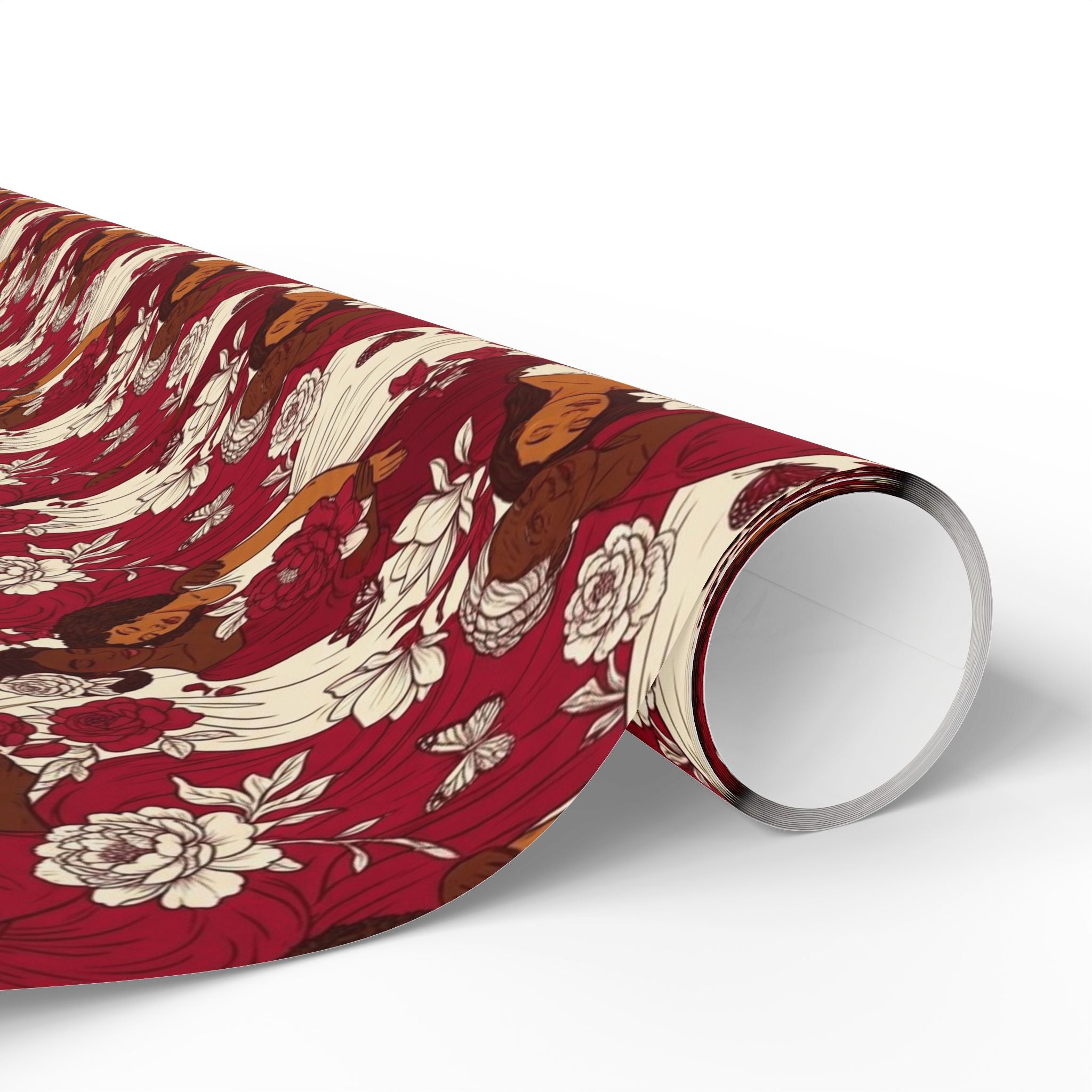 Crimson Cream Garden Gathering Wrapping Paper — Family Wrap Co.