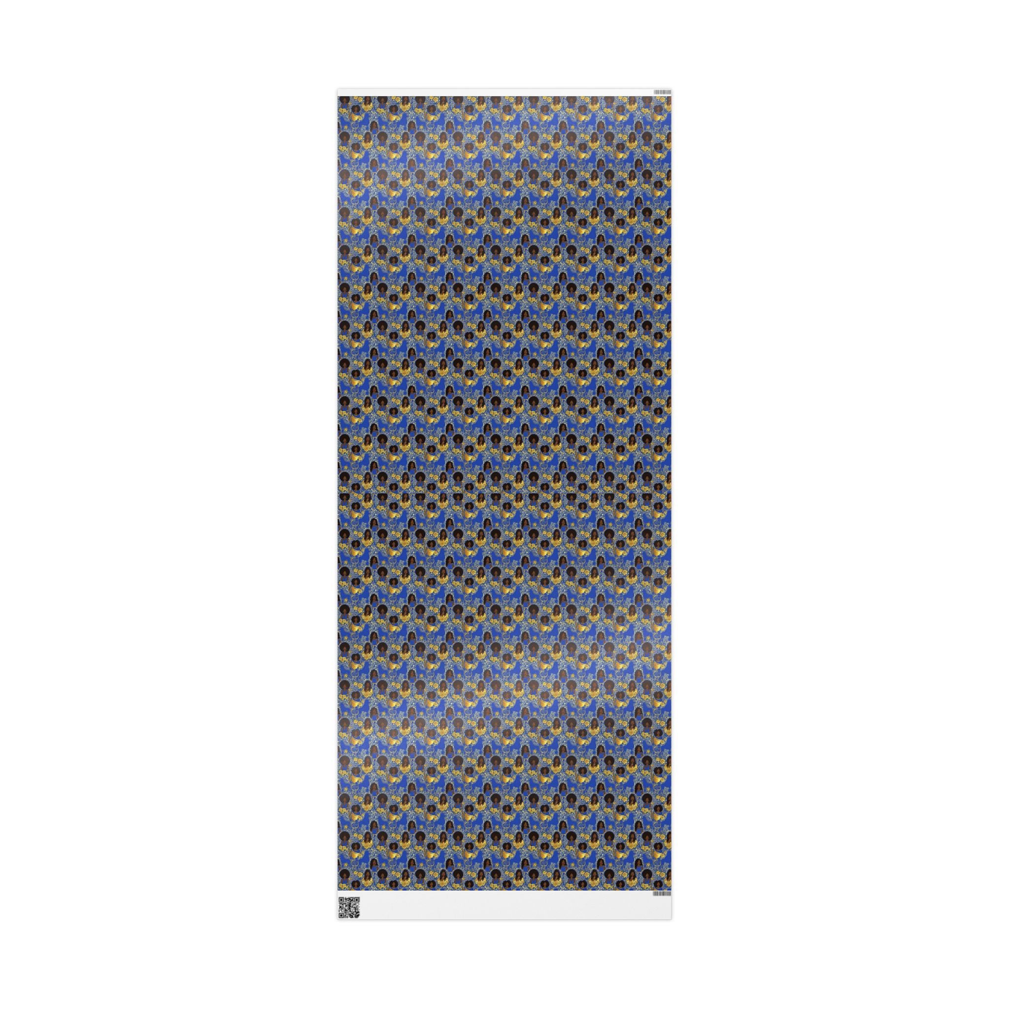 Blue & Gold Glamour Women's Collection — African American Gift Wrap by Family Wrap Co.