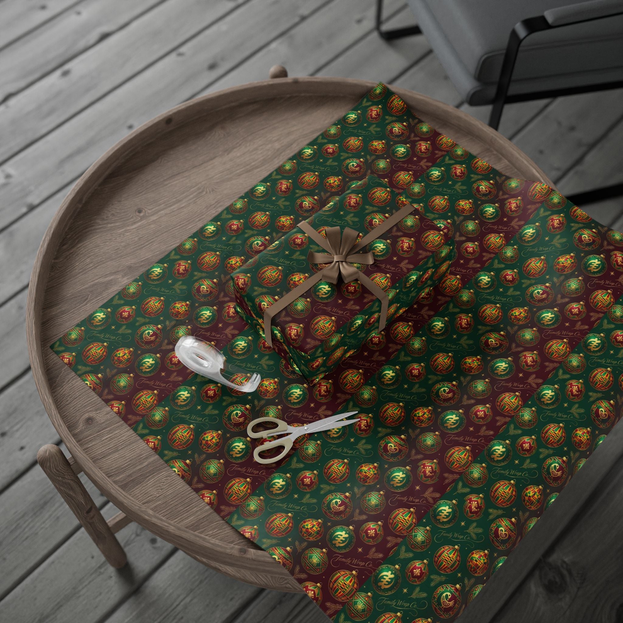 Golden Ornament Celebration Wrapping Paper — Family Wrap Co.