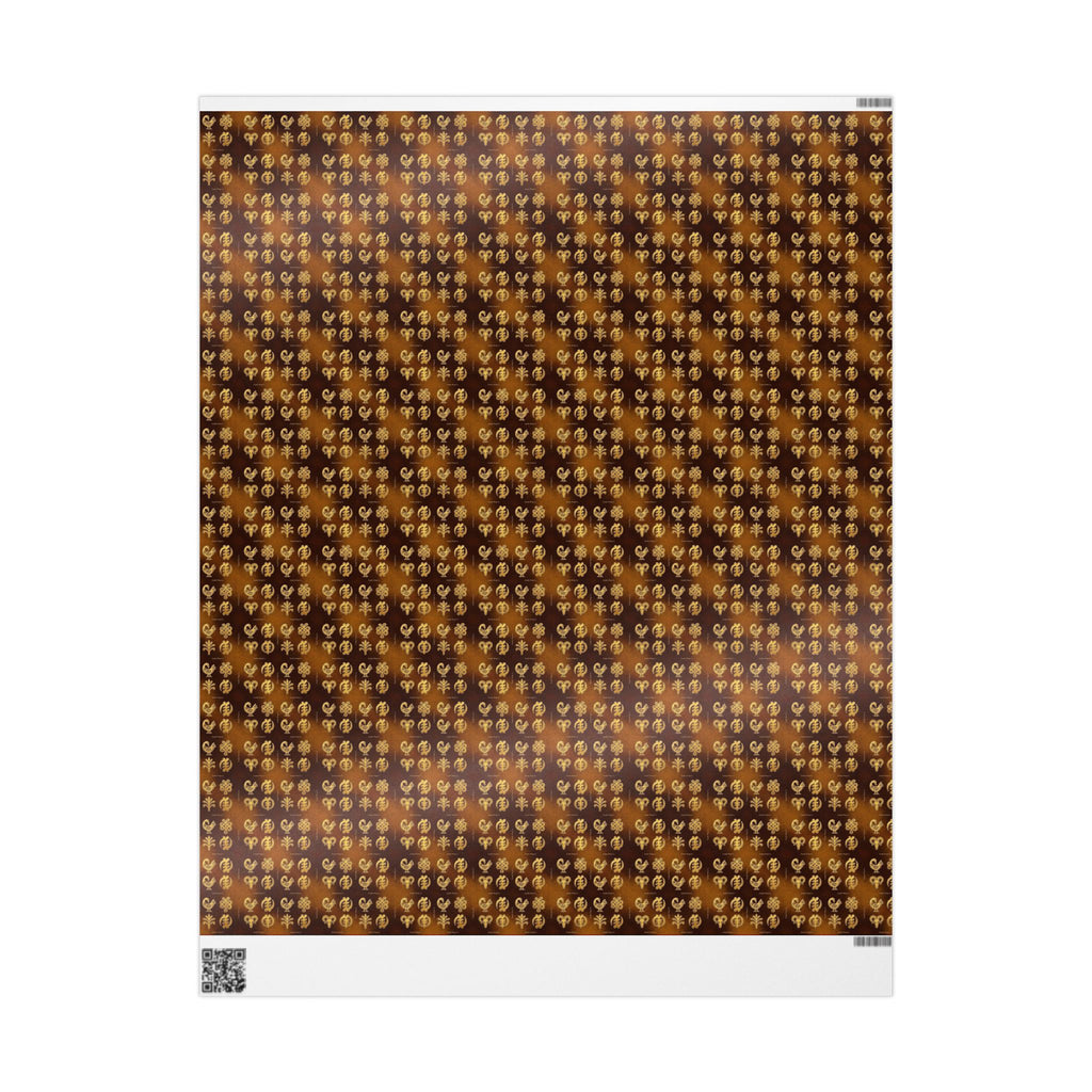 Adinkra Symbols Wisdom Pattern — African American Gift Wrap by Family Wrap Co.