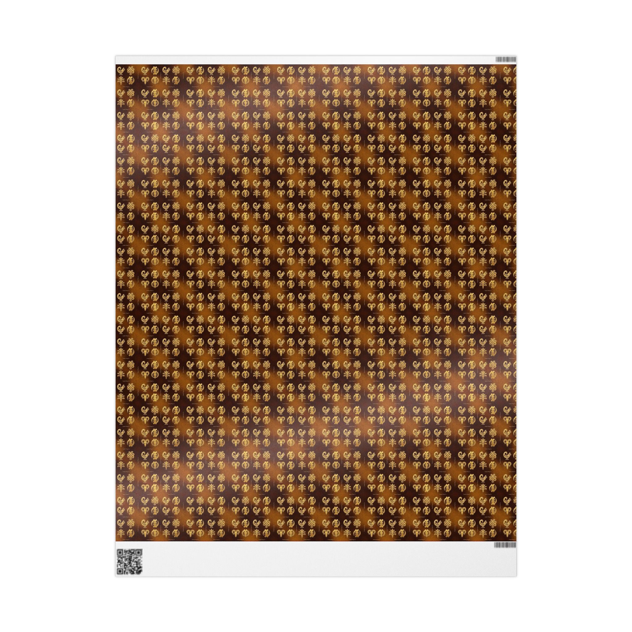 Adinkra Symbols Wisdom Pattern — African American Gift Wrap by Family Wrap Co.
