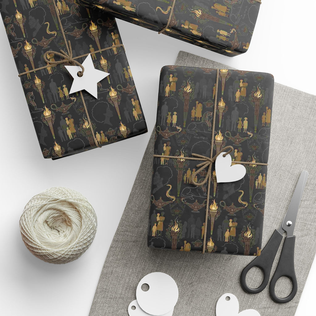 Onyx Sphinx & Gold Wrapping Paper — Family Wrap Co.