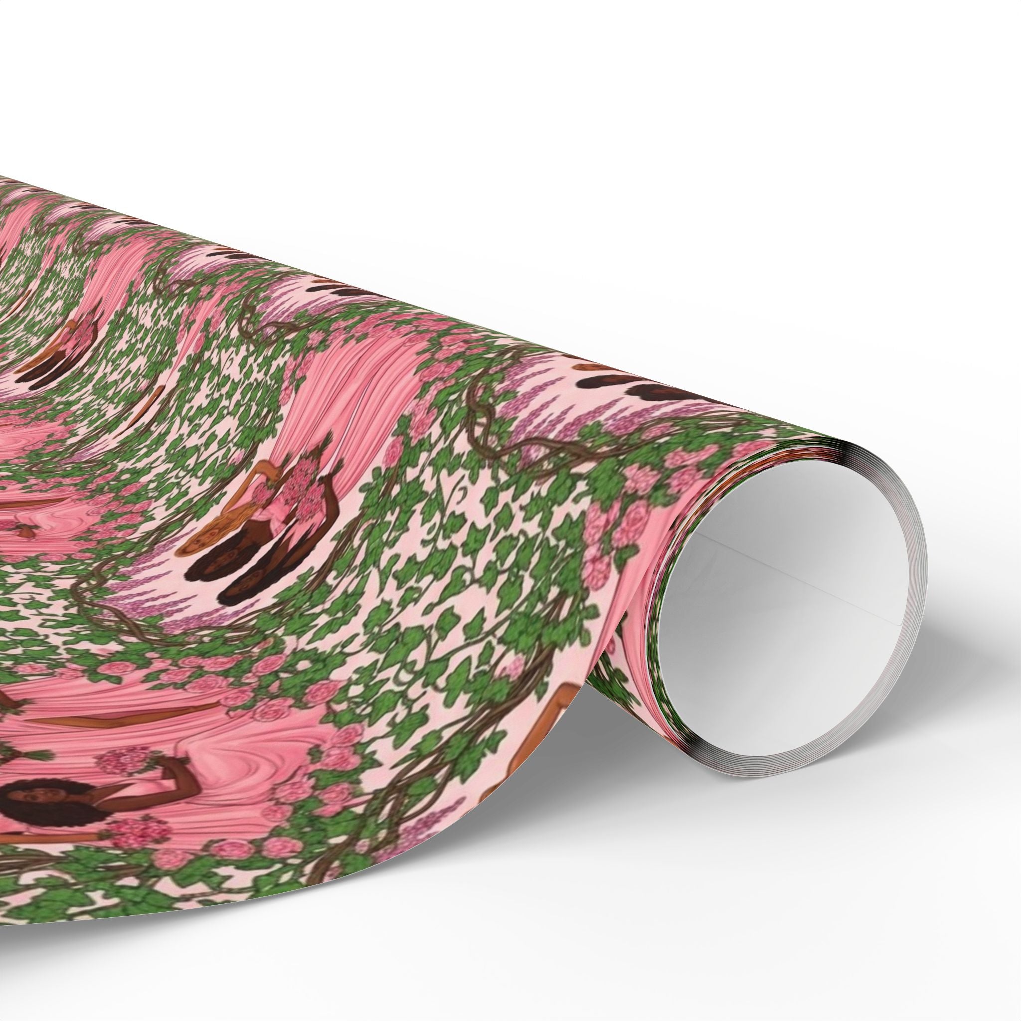 Pink & Green Garden Party Wrapping Paper — Family Wrap Co.