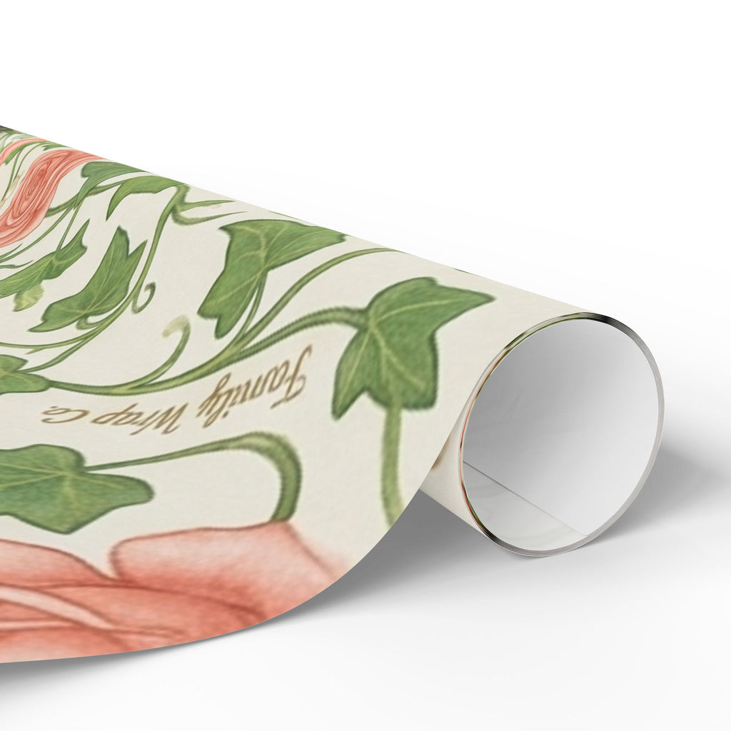 Pink & Green Rose Lattice -- Garden of Pearls — African American Gift Wrap by Family Wrap Co.