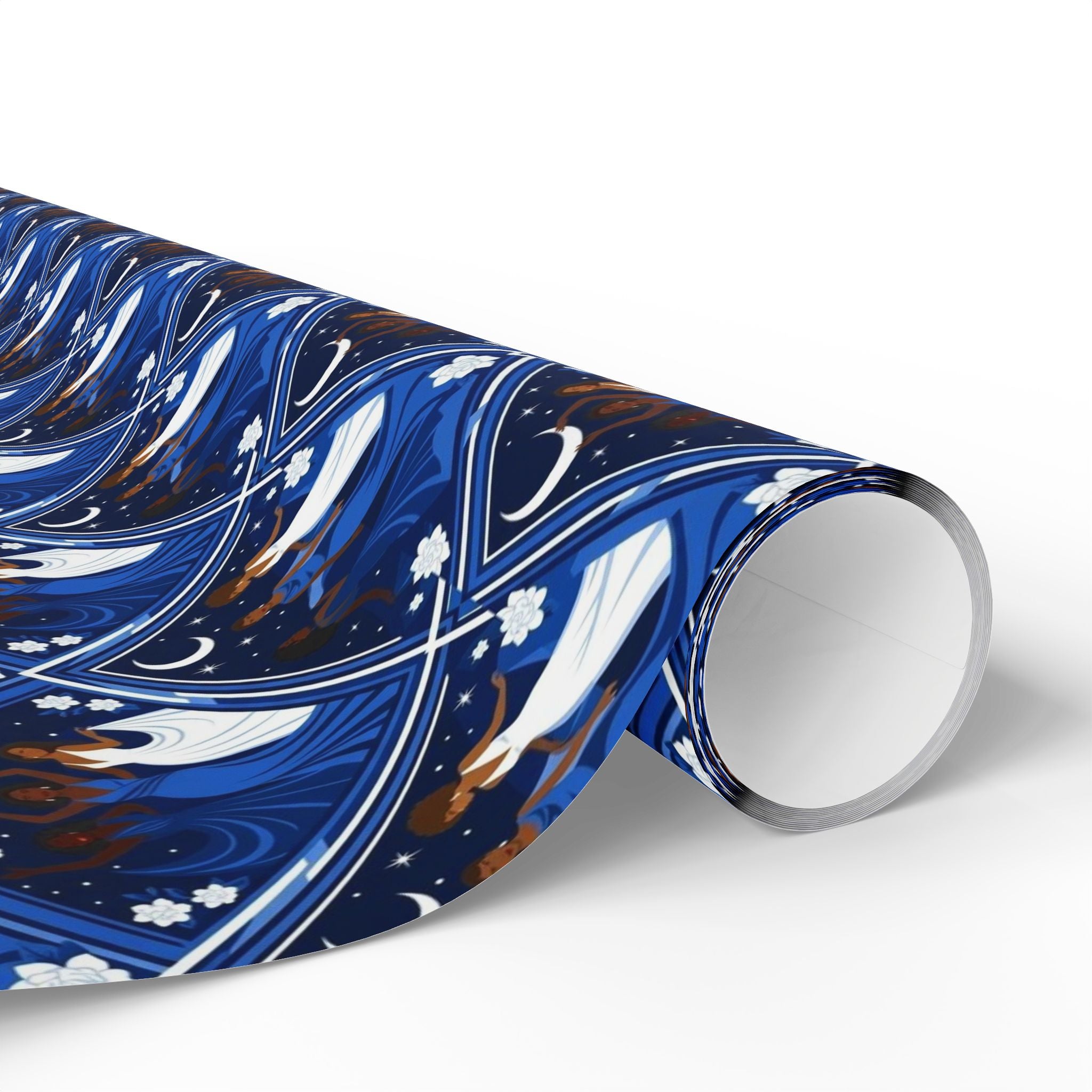 Royal Blue Moonlit Gala Wrapping Paper — Family Wrap Co.
