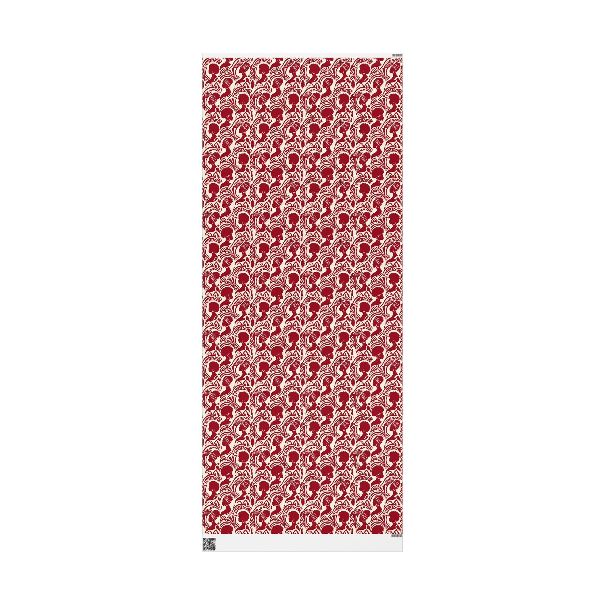 Crimson & Cream Modern Silhouette Rhythm Gift Wrap — Family Wrap Co.