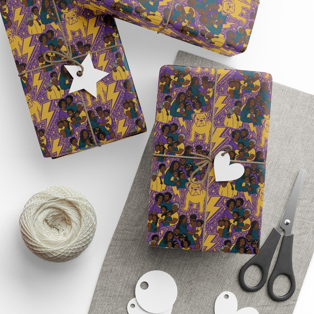 Purple & Gold Majesty Family Wrap — African American Gift Wrap by Family Wrap Co.