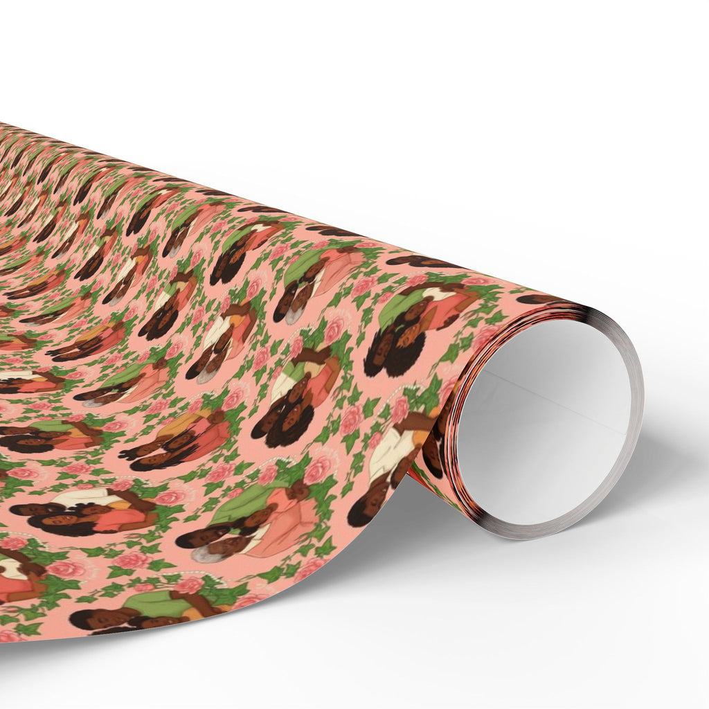 Pink & Green Ivy Bloom -- Families of Grace — African American Gift Wrap by Family Wrap Co.