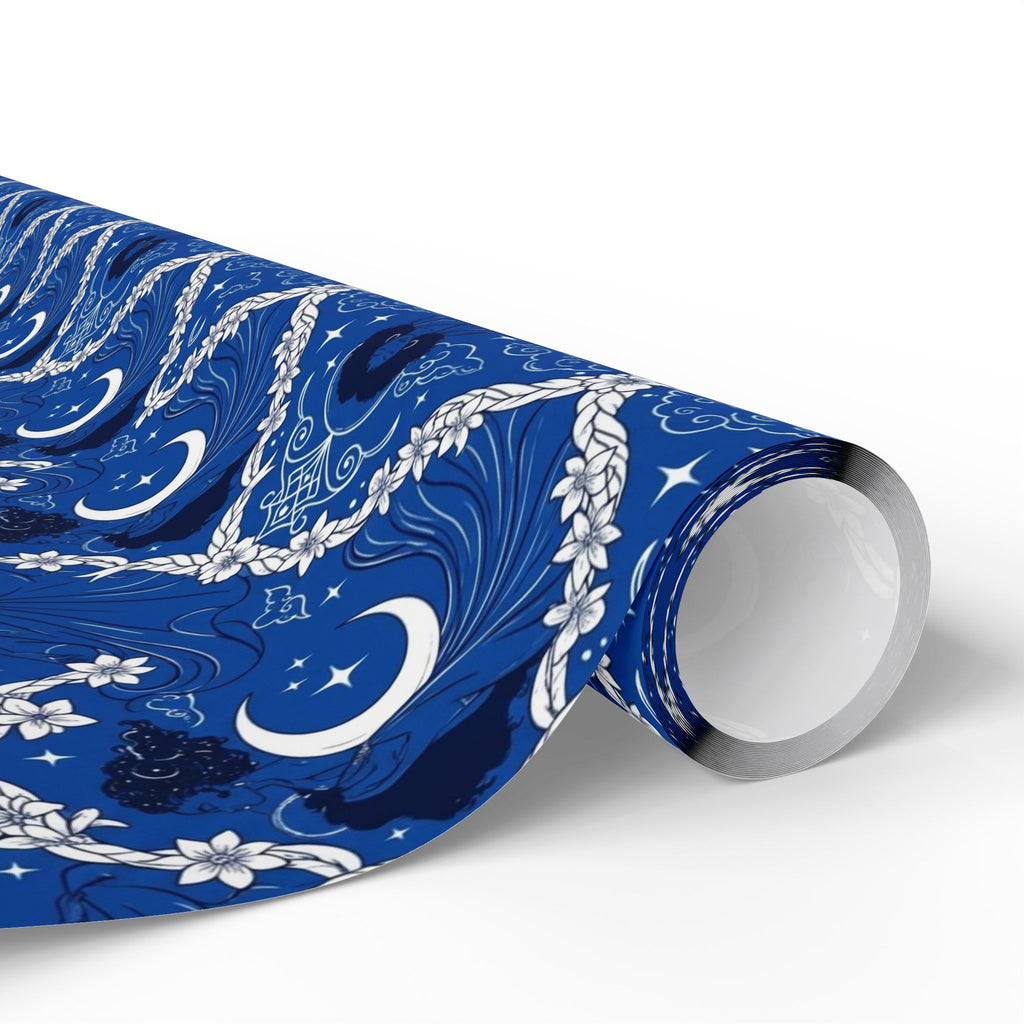 Royal Blue & White Celestial Sisters Gift Wrap — Family Wrap Co.