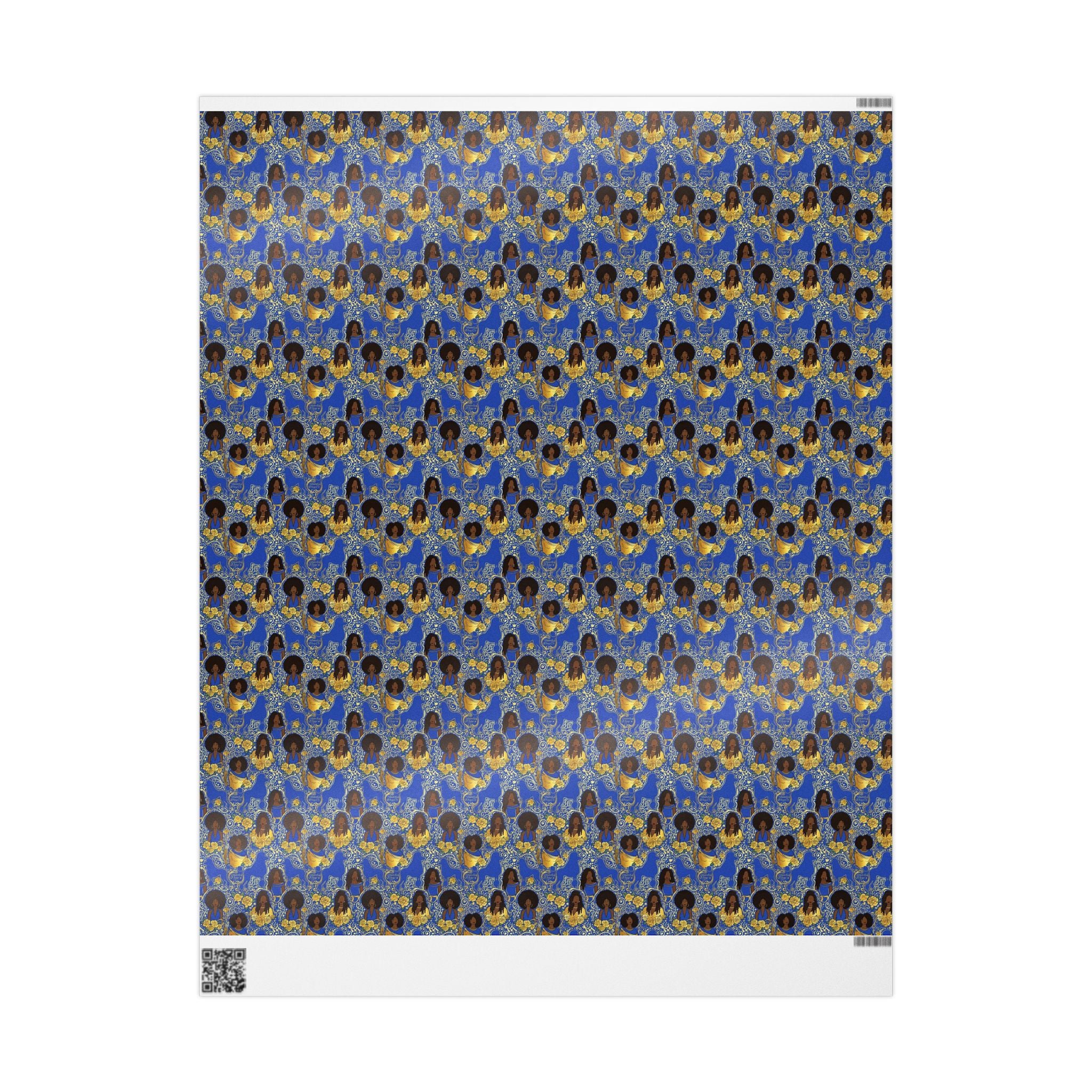 Blue & Gold Glamour Women's Collection — African American Gift Wrap by Family Wrap Co.