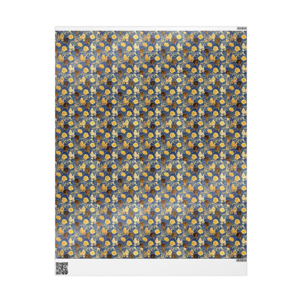 Sapphire Crown & Golden Bloom Wrapping Paper — Family Wrap Co.