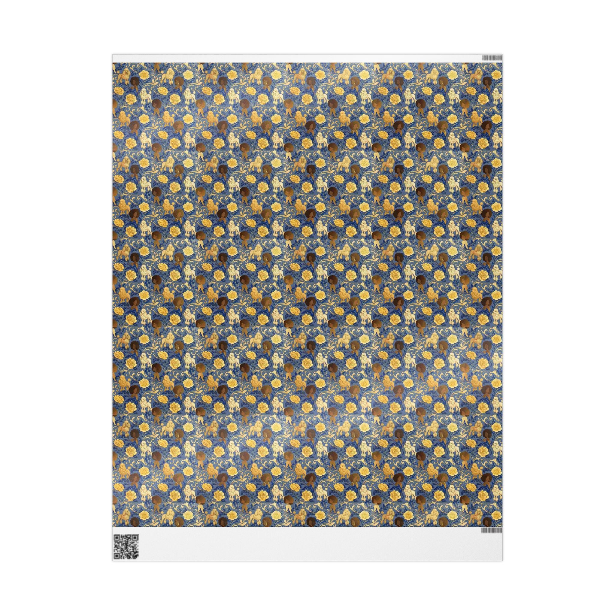Sapphire Crown & Golden Bloom Wrapping Paper — Family Wrap Co.