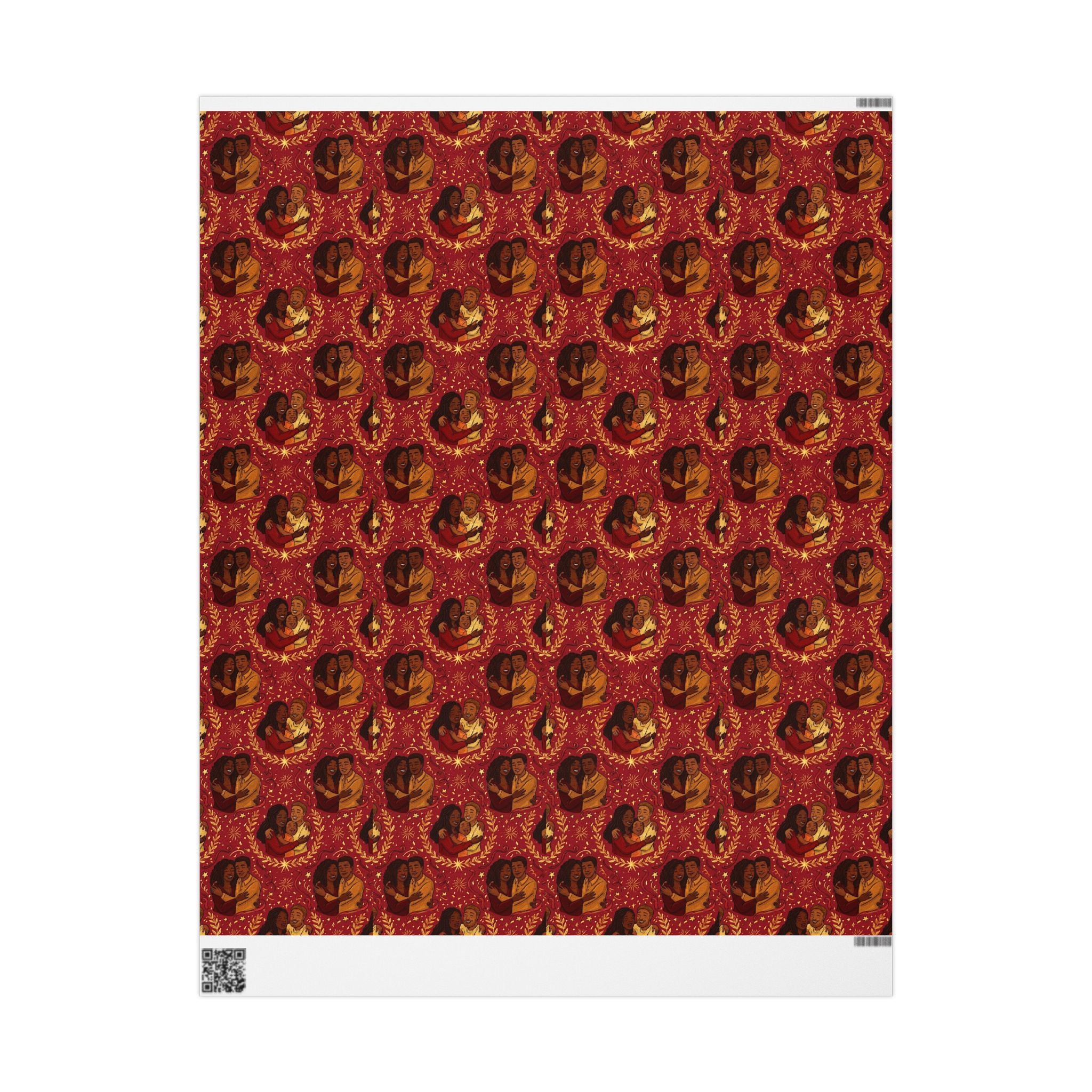 Crimson & Gold Festive Families Wrapping Paper — Family Wrap Co.