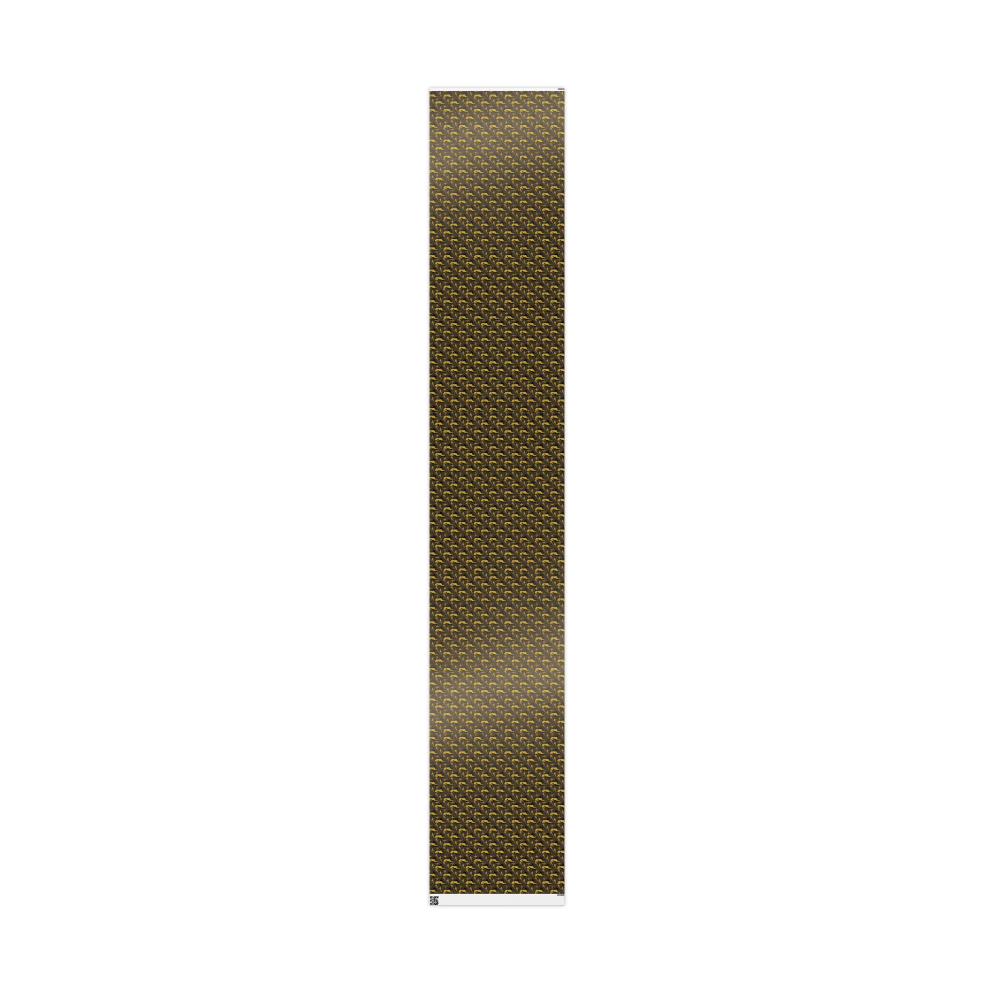 Black & Gold Sphinx Prestige Pattern — African American Gift Wrap by Family Wrap Co.