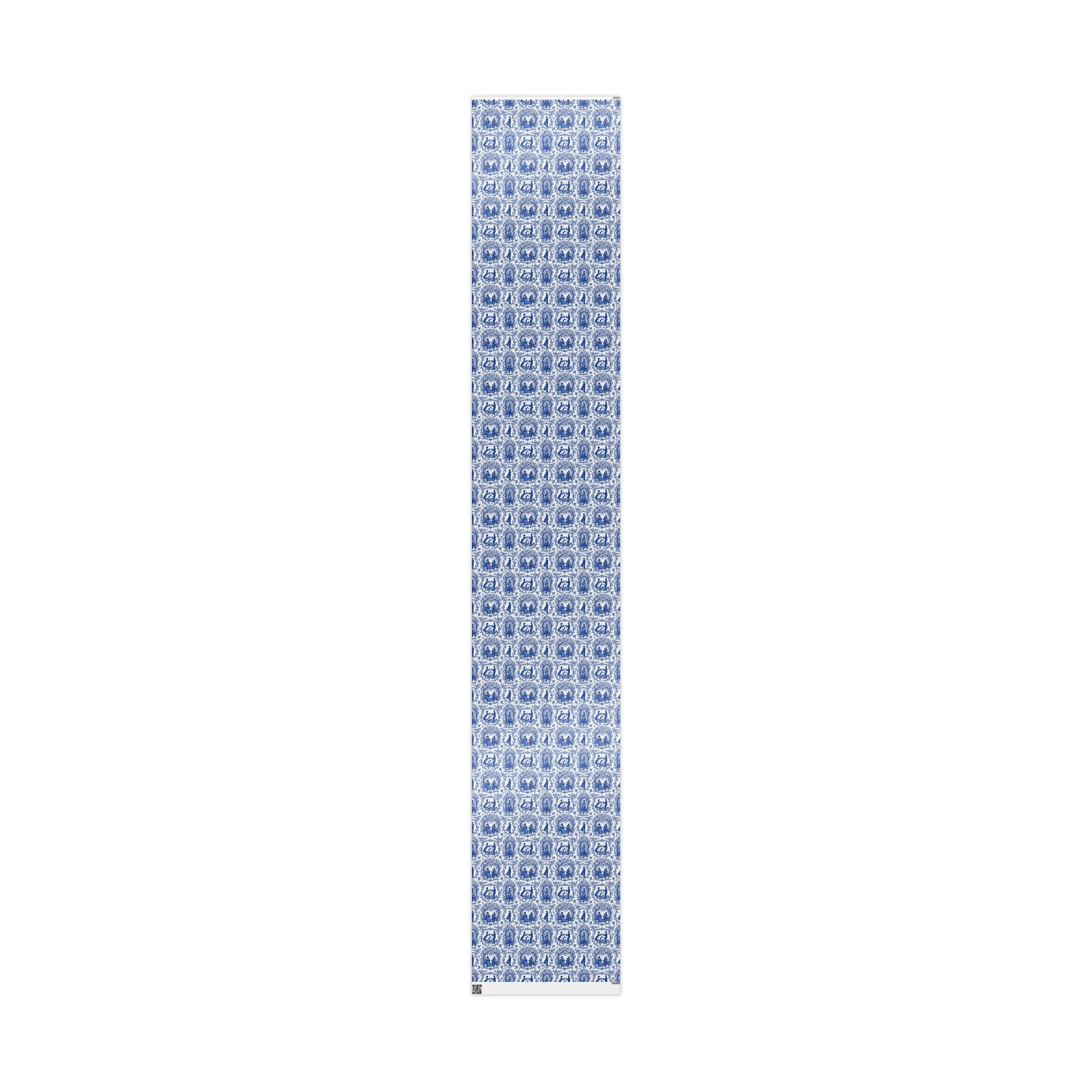 Royal Blue & White Porcelain Toile Wrapping Paper — Family Wrap Co.