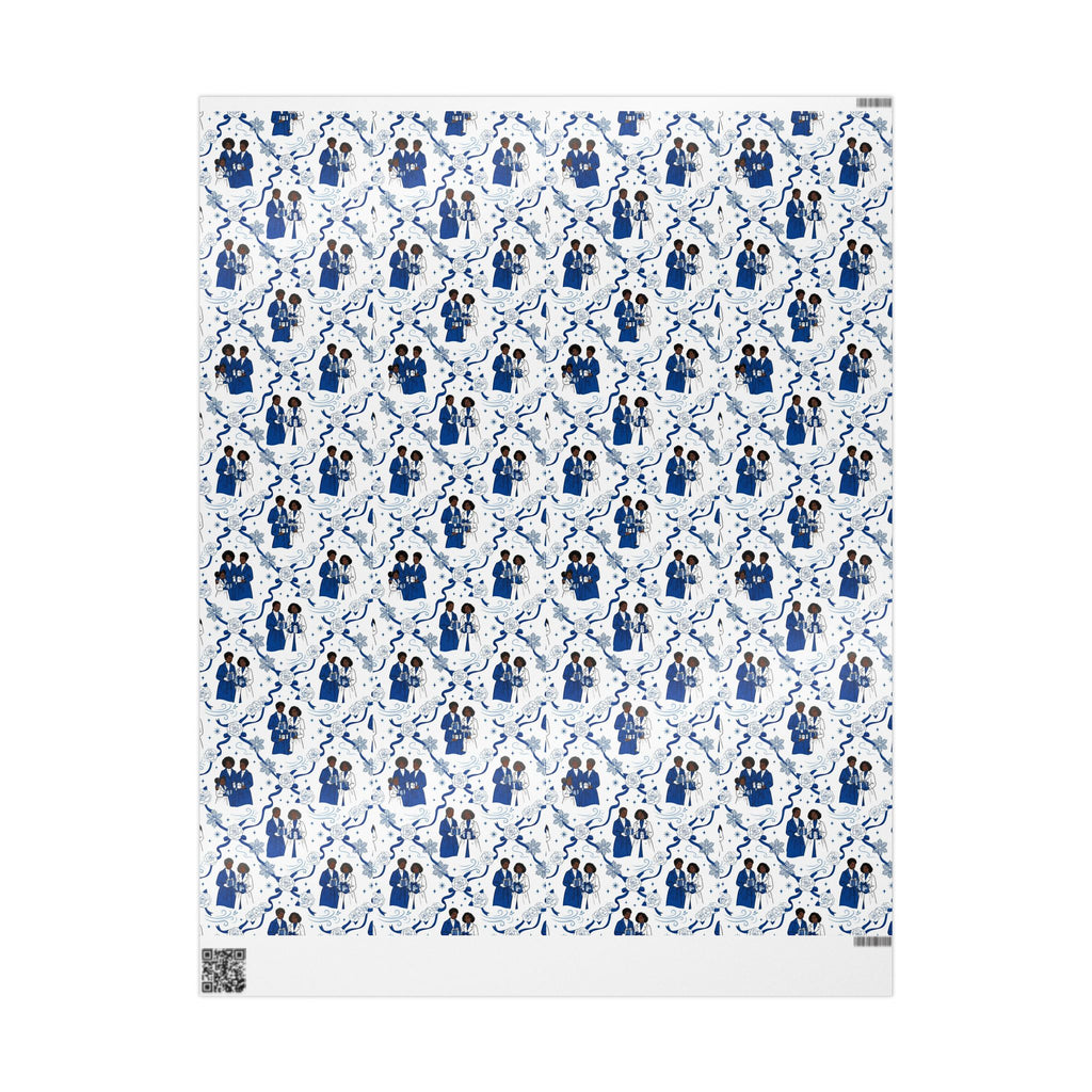 Royal Blue & White Winter Grace Gift Wrap — Family Wrap Co.