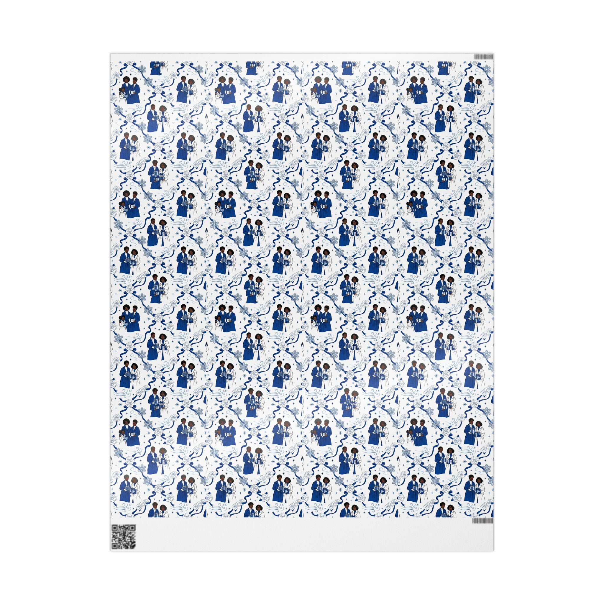 Royal Blue & White Winter Grace Gift Wrap — Family Wrap Co.