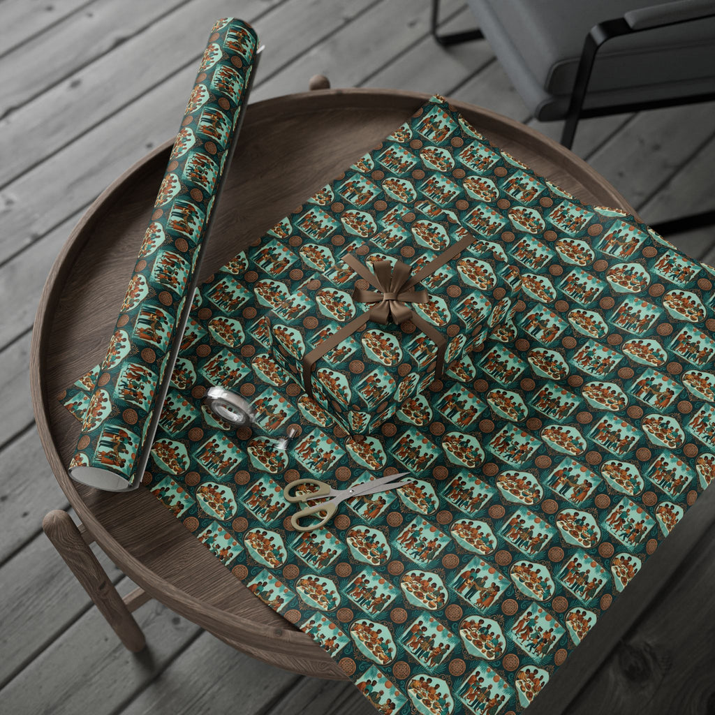 Teal & Copper Heritage Wrapping Paper — Family Wrap Co.