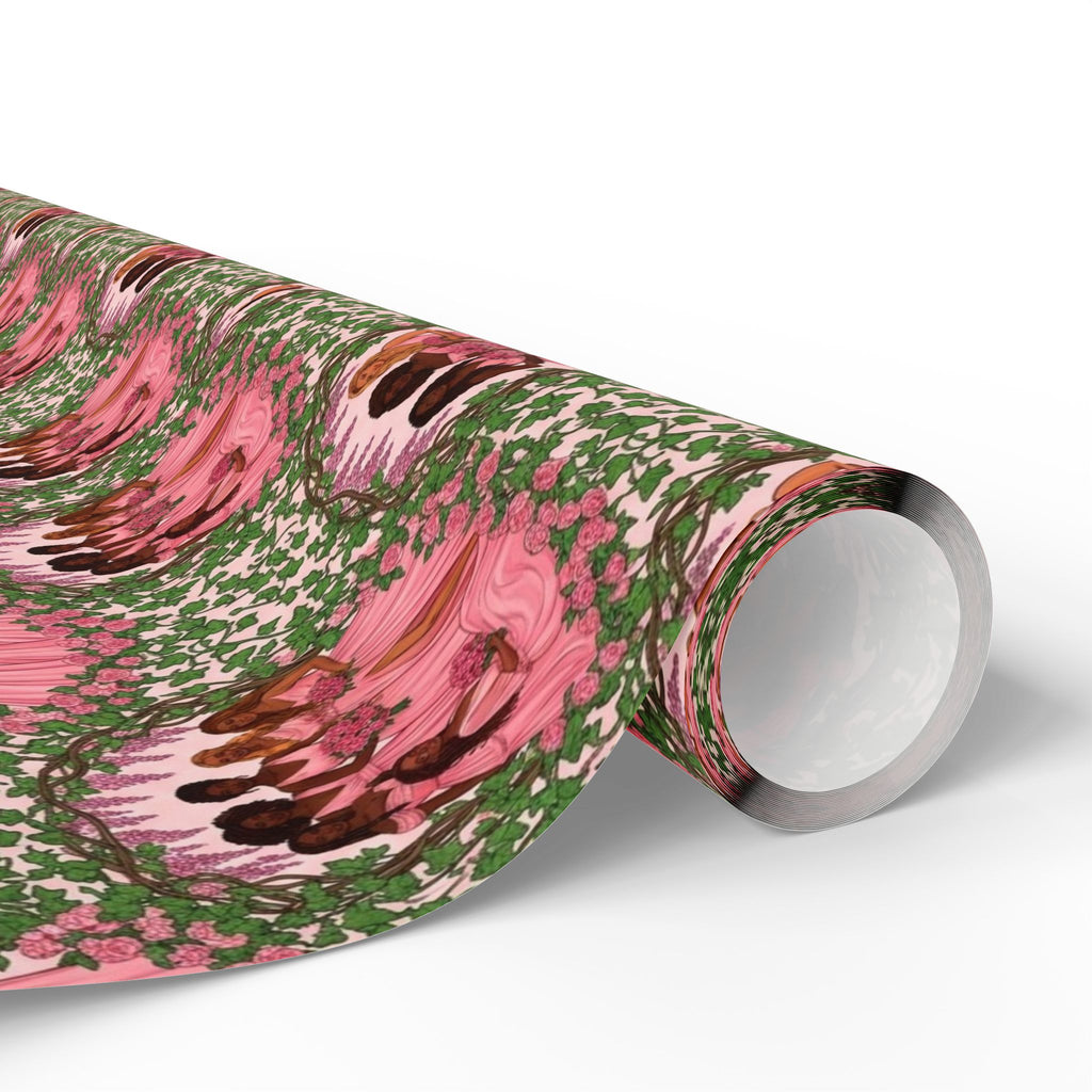 Pink & Green Garden Party Wrapping Paper — Family Wrap Co.