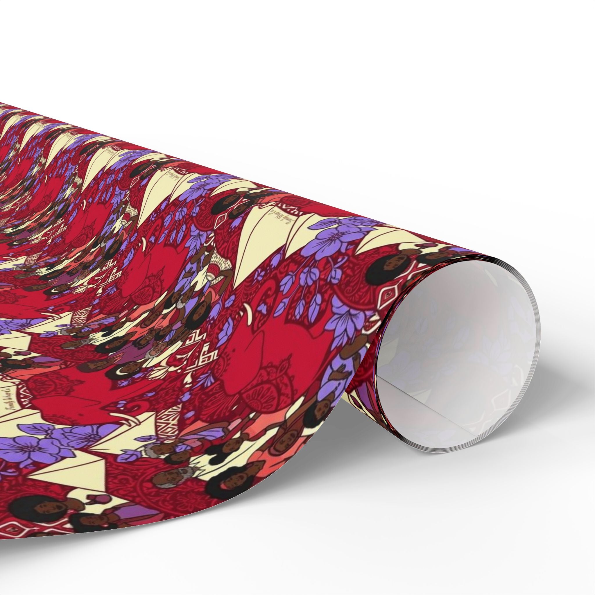 Crimson & Cream Heritage Family Wrap — African American Gift Wrap by Family Wrap Co.