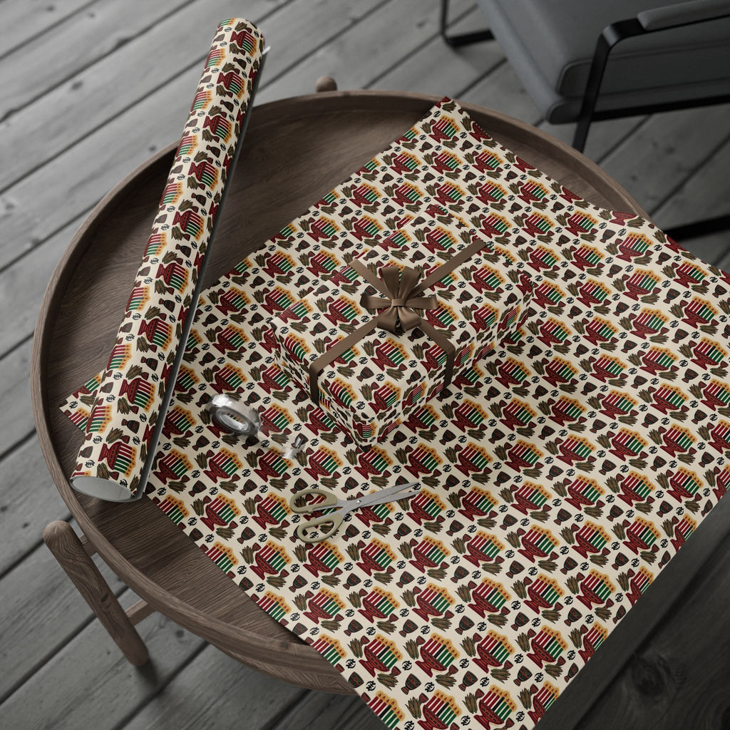 Kinara Kwanzaa Celebration Pattern — African American Gift Wrap by Family Wrap Co.