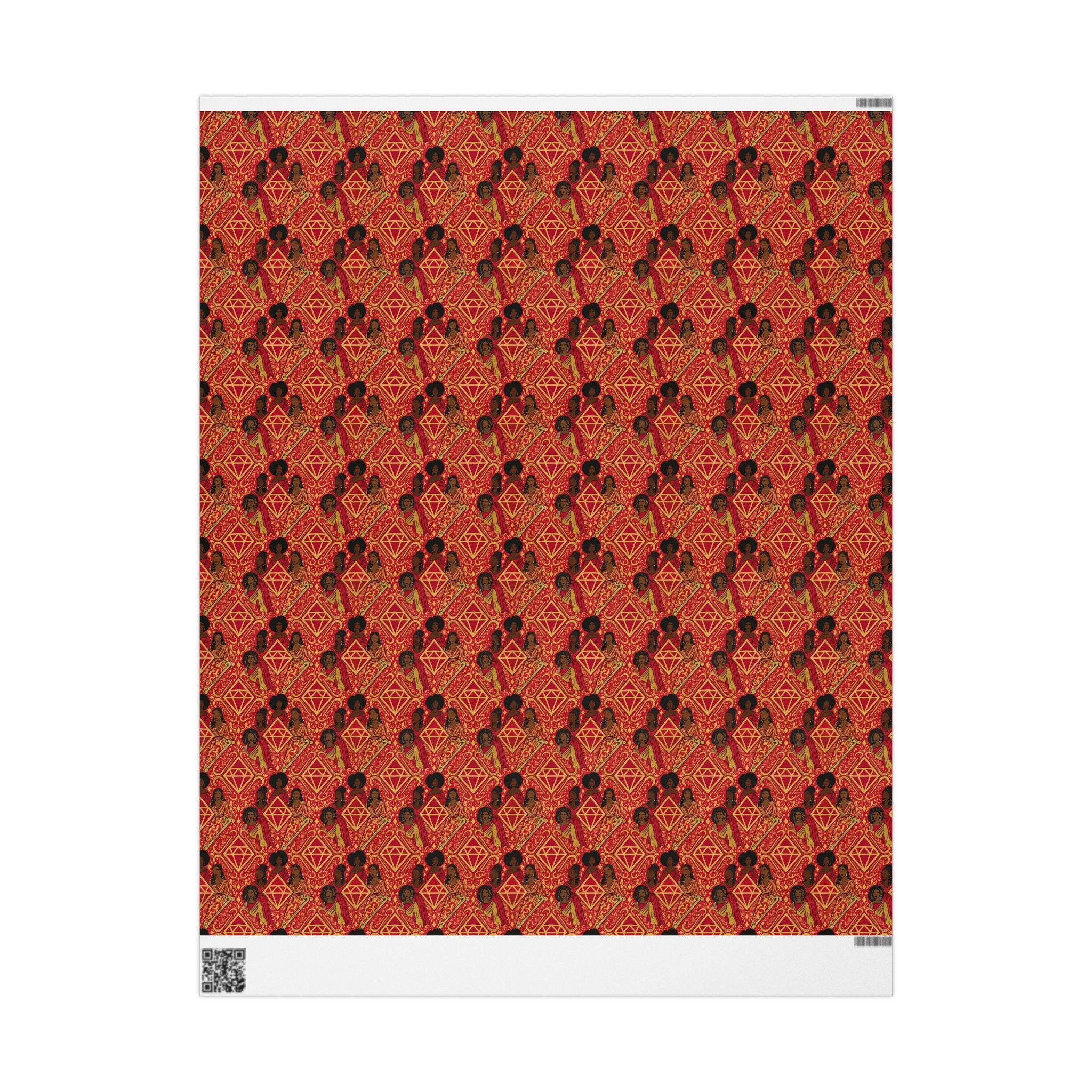 Crimson & Gold Diamond Cane Collection — African American Gift Wrap by Family Wrap Co.