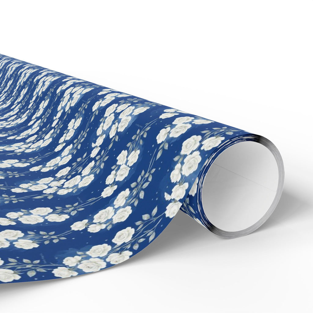 White Rose Cascade Pattern — African American Gift Wrap by Family Wrap Co.