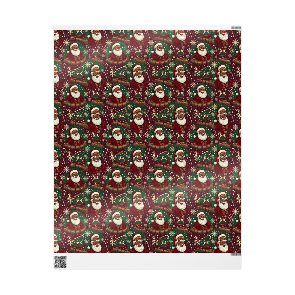 Jolly Black Santa Workshop Pattern — African American Gift Wrap by Family Wrap Co.