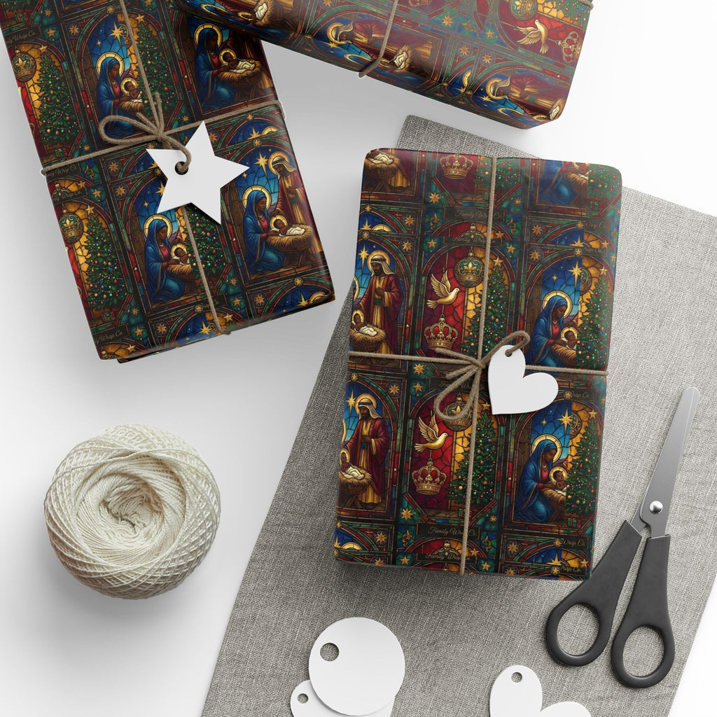 Afrocentric Nativity Scene Pattern — African American Gift Wrap by Family Wrap Co.