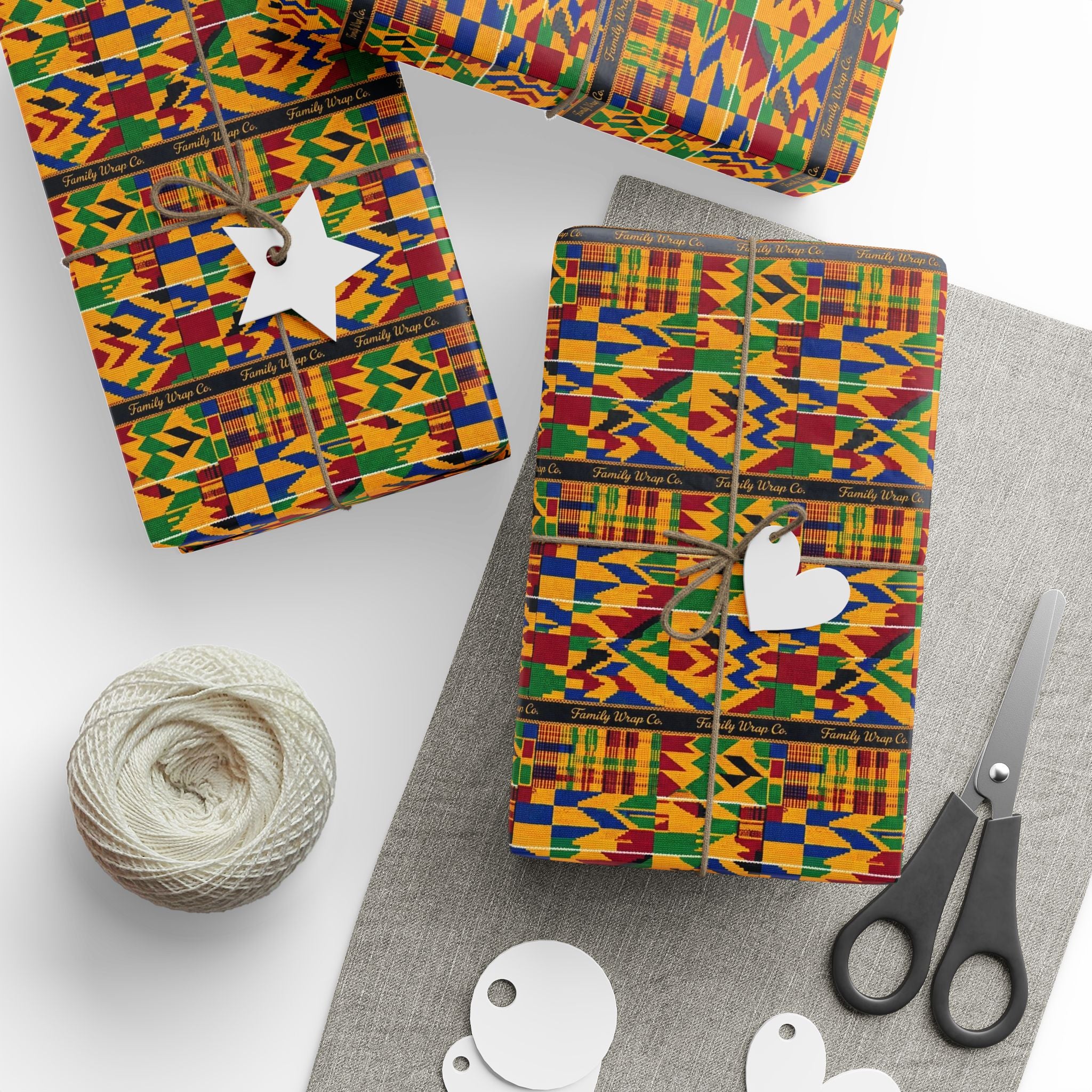 Kente Cloth Heritage Pattern — African American Gift Wrap by Family Wrap Co.