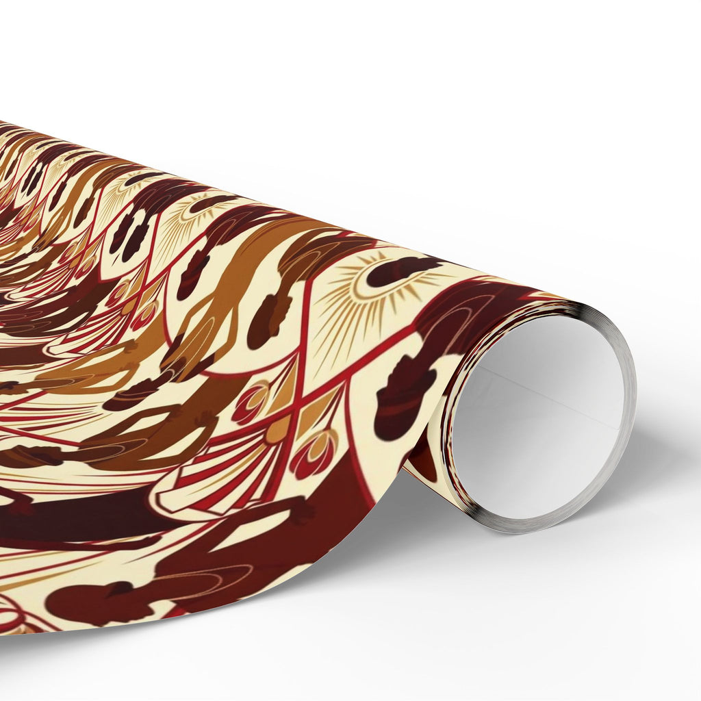 Crimson & Cream Art Deco Silhouettes Wrapping Paper — Family Wrap Co.