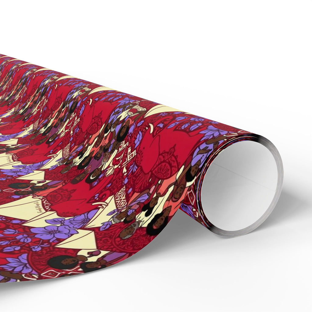 Crimson & Cream Heritage Family Wrap — African American Gift Wrap by Family Wrap Co.