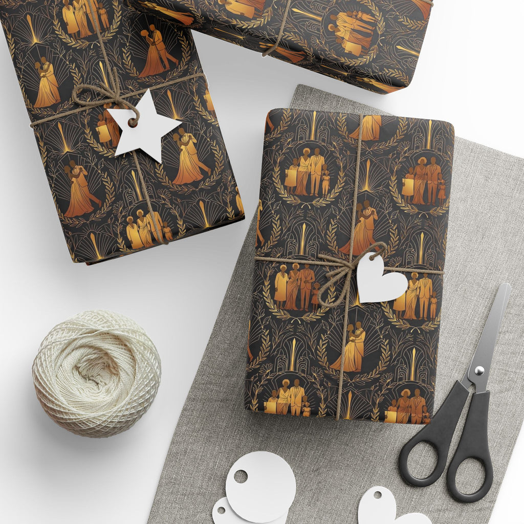 Black & Gold Opulence Luxury Wrapping Paper — Family Wrap Co.